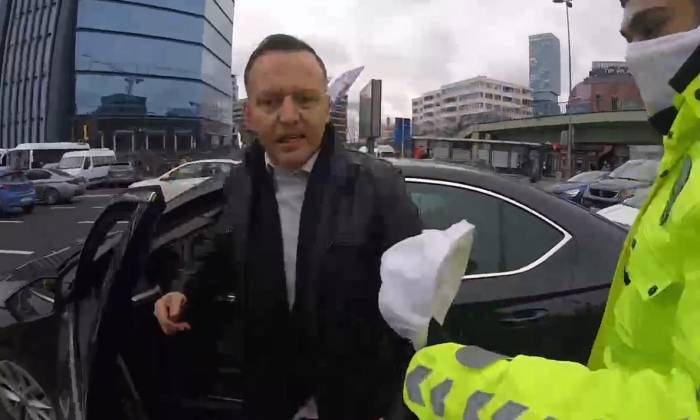 Şişli’de Sürücülerin Korna Kavgası Kask Kamerasına Yansıdı