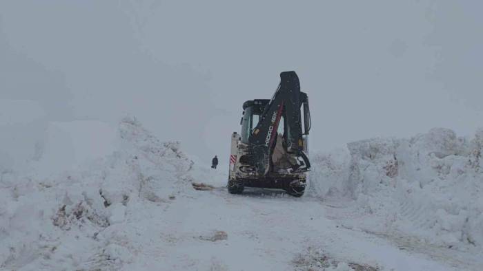 Baharda 4 Metrelik Karda Yol Açma Çalışması