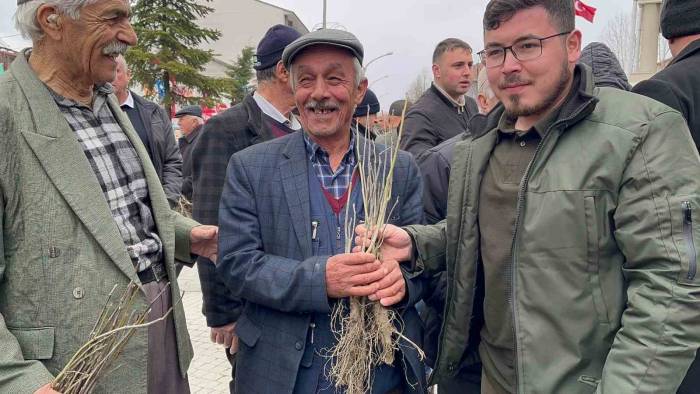 Cuma Namazı Çıkışında Vatandaşlara 2 Bin Fidan Dağıtıldı