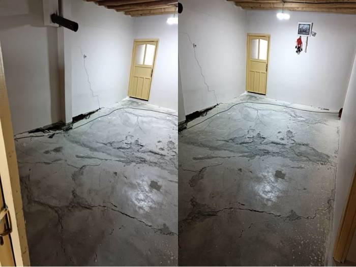 Hakkari’de Kısmen Çöken Bir Ev Boşaltıldı