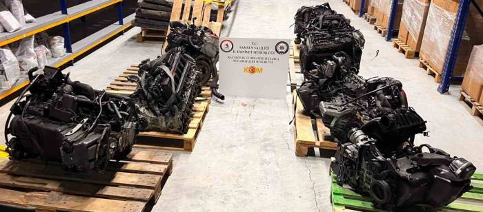 Samsun’da 8 Adet Kaçak Lüks Araç Motoru Ele Geçirildi
