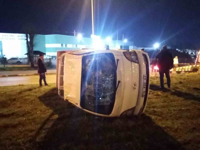 Kontrolden Çıkan Kamyonet Otluk Alana Uçtu: 2 Yaralı