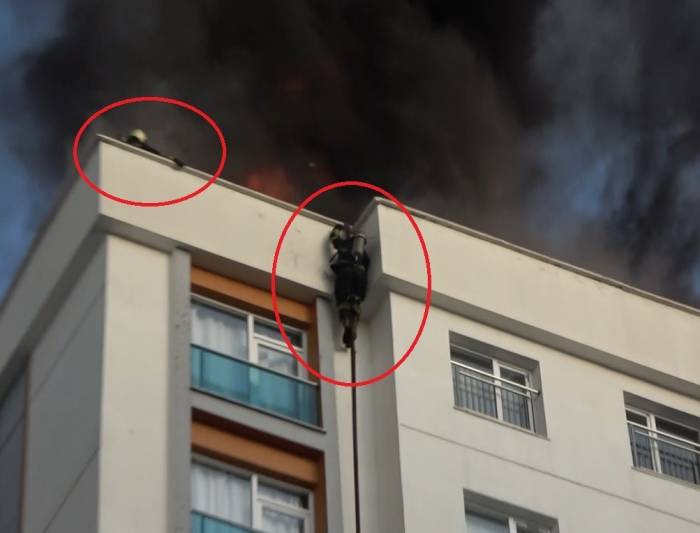 Diyarbakır’da Korku Dolu Anlar: Alevler Arasında Kalan İtfaiye Eri Kendini İtfaiye Hortumuyla Aşağı Bıraktı