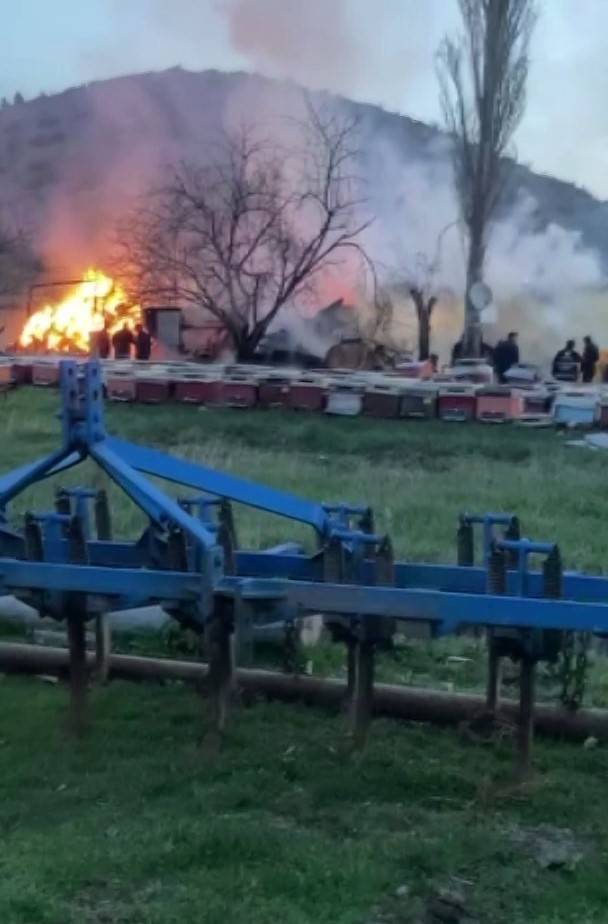 Çiftlikte Çıkan Yangında 21 Büyükbaş Hayvan Telef Oldu