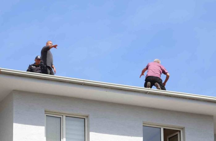 Buski’nin Çatısına Çıkan Şahıs, 1 Saatlik Çabanın Sonunda İkna Edildi