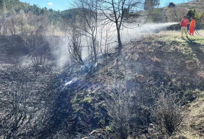 Hisarcık’ta Ot Yangını Korkuttu