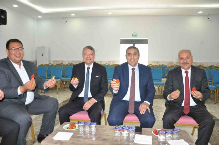 Silifke’de Bayramlaşma Programında Şeker Yerine Çilek Ve Erik İkram Edildi