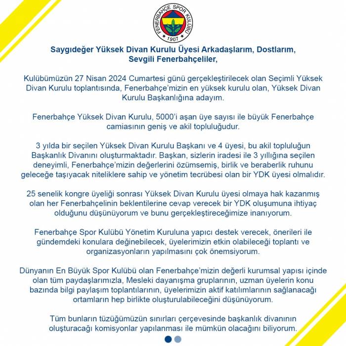 Sevil Becan, Fenerbahçe Yüksek Divan Kurulu Başkanlığı’na Aday Olduğunu Duyurdu