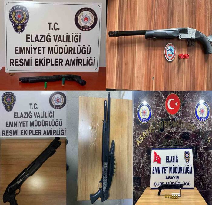 Elazığ’da 13 Adet Ruhsatsız Silah Ele Geçirildi