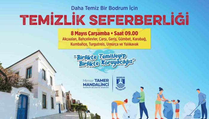 Bodrum Genelinde Temizlik Hareketi Başlatılıyor