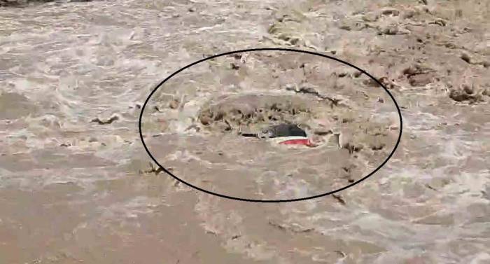 Sel Sularına Kapılan Araçtaki 2 Kişi Yaralandı