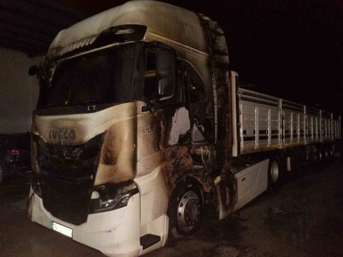 Park Halindeki Tır Alev Alev Yandı