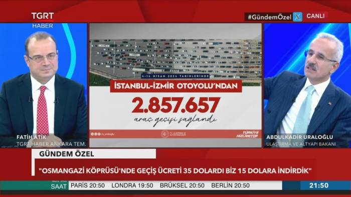 Ulaştırma Ve Altyapı Bakanı Abdülkadir Uraloğlu’ndan Bursa’ya Yeni Otoyol Müjdesi