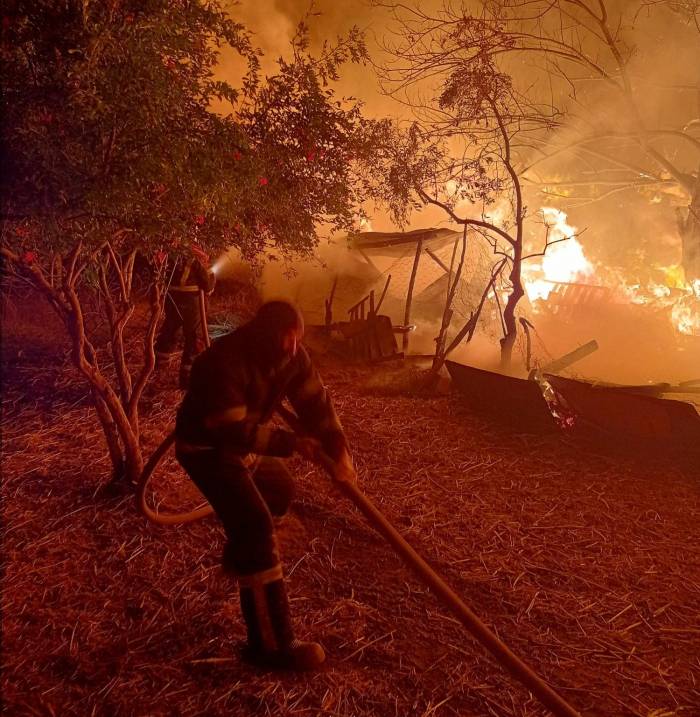 Aydın’da Alevler Geceyi Aydınlattı