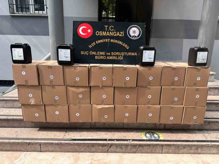 Bursa’da Kaçak Alkol Operasyonu : 500 Litre Etil Alkol Şüpheliyle Yakalandı