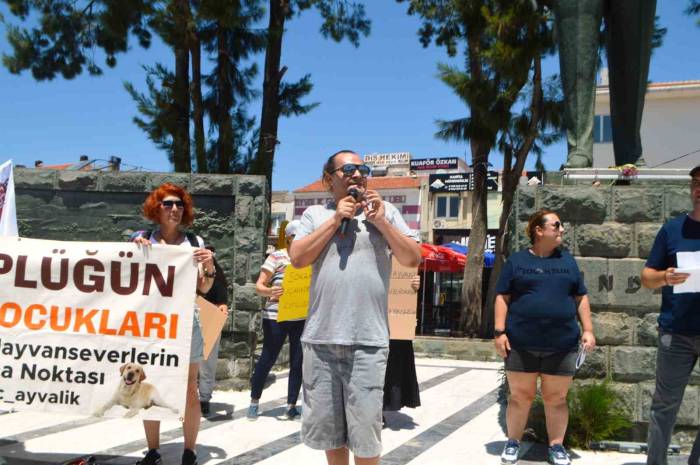 Ünlü Televizyoncu Ayvalık’ta Sokak Hayvanlarıyla İlgili Eyleme Katıldı