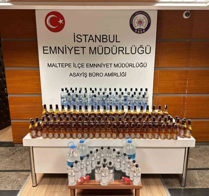 Maltepe’de Sahte Alkol Operasyonu: 2 Şüpheli Yakalandı