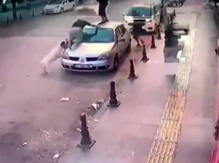 2 Genç, Köpek Saldırısından Aracın Üzerine Çıkarak Kurtuldu