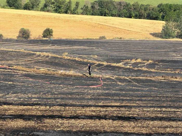 Biçerdöverin Kıvılcımı Tarlayı Yaktı