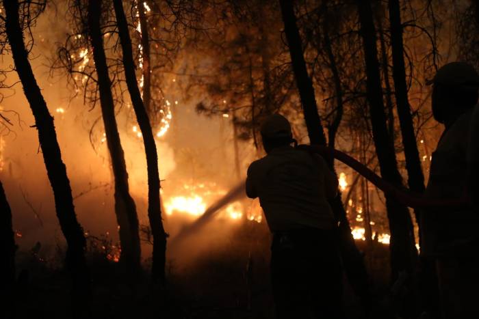Bozdoğan’daki Orman Yangınında Ekiplerin Zorlu Mücadelesi Gece Boyunca Sürdü