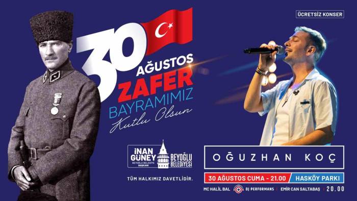 Beyoğlu’nda 30 Ağustos Zafer Bayramı Konserle Kutlanacak