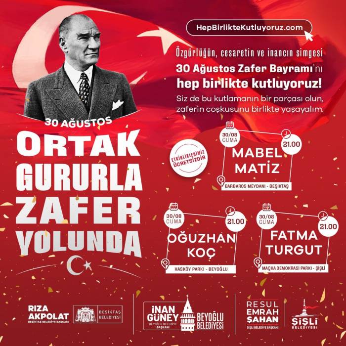 Şişli’de ‘30 Ağustos Zafer Bayramı’ Coşkuyla Kutlanacak