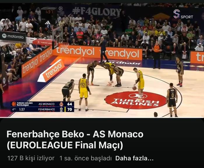 Fenerbahçe Avrupa Şampiyonu Oldu, Yayın Rekoru Kocaeli’den Geldi