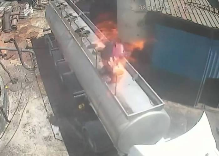 Ağzında Sigara İle Açtığı Tanker Kapağı Bomba Gibi Patladı: O Anlar Saniye Saniye Kamerada