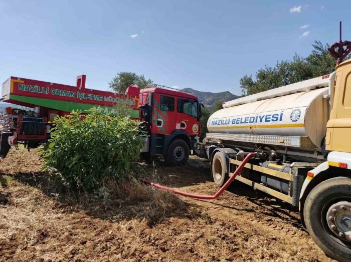 Nazilli Belediyesi’nden İsabeyli’deki Yangının Söndürme Çalışmalarına Destek