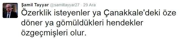 Şamil Tayyar’dan ’Özerklik’ Talebine Tepki