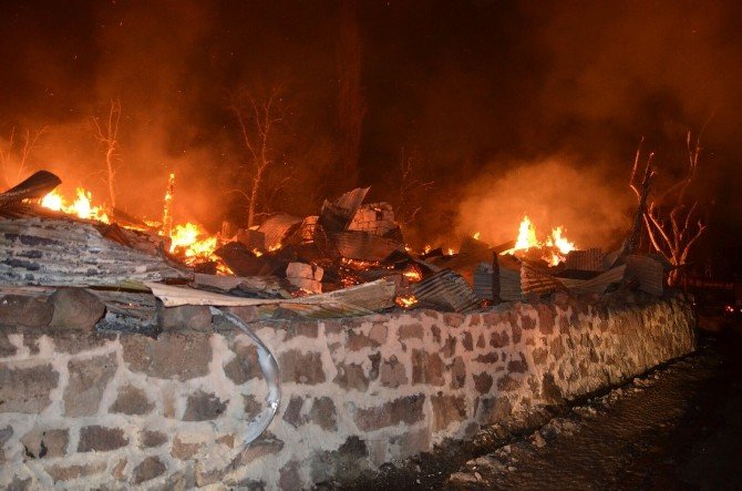 Şavşat’ta 4 Ev Yanarak Kül Oldu