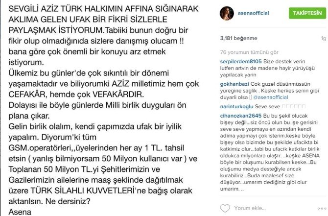 Asena’dan Şehit Ve Gazi Aileleri İçin Anlamlı Teklif