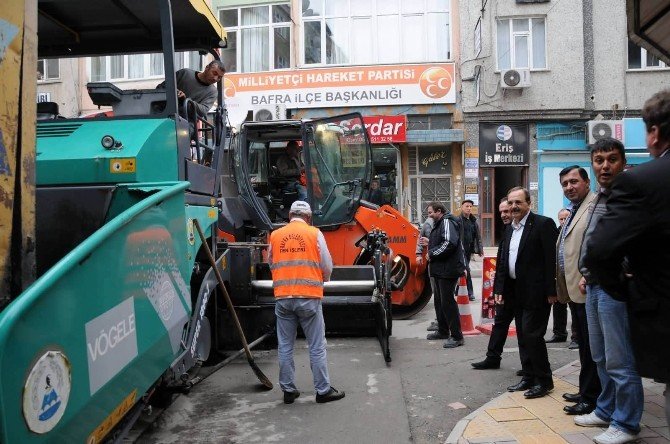 Bafra Belediyesi’nden Yol-kaldırım Çalışması