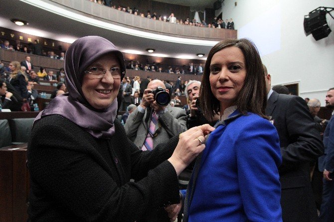 Yeni Bakan Grup Toplantısında Kadına Şiddete Dikkat Çekmek İçin Rozet Dağıttı