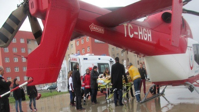 Kalbi Duran Hasta Ambulans Helikopterle Sevk Edildi