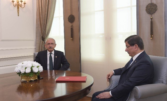 Başbakan Davutoğlu’nun, Chp Lideri Kılıçdaroğlu İle Görüşmesi Başladı