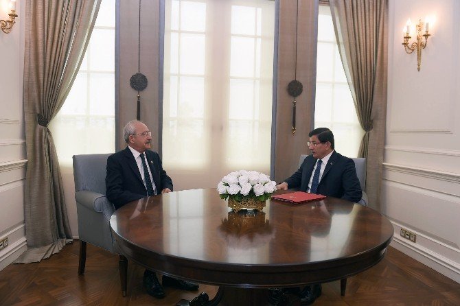 Başbakan Davutoğlu’nun, Chp Lideri Kılıçdaroğlu İle Görüşmesi Başladı