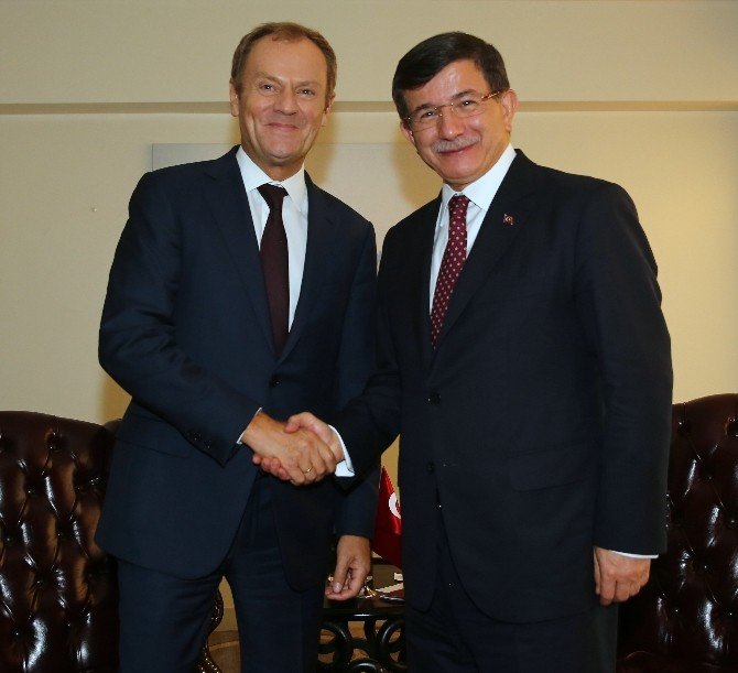 Davutoğlu, Ab Konseyi Başkanı Tusk’la Görüştü
