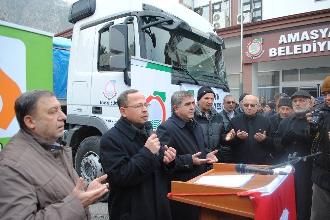 Amasya’dan Bayırbucak Türkmenlerine 2 Tır Dolusu Yardım