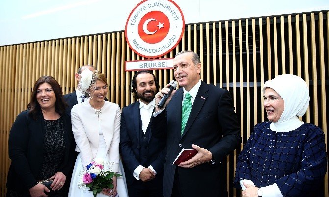 Cumhurbaşkanı Erdoğan Brüksel’de Nikah Şahidi Oldu