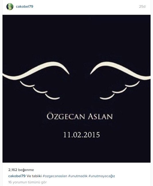 Ünlüler Özgecan Aslan’ı Unutmadı