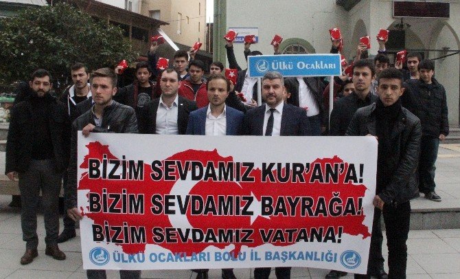Bolu’da Ülkü Ocakları Sevgililer Günü’nü Protesto Etti