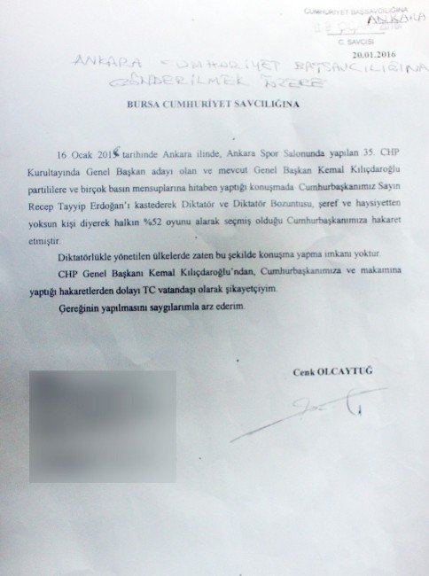 Bursalı Müzisyen, Kılıçdaroğlu Hakkında Suç Duyurusunda Bulundu