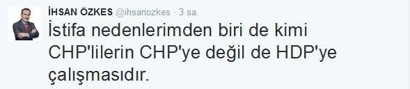 İhsan Özkes’ten Chp’ye Tweetli Eleştiri
