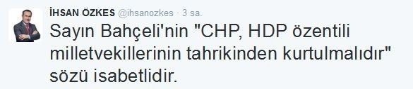 İhsan Özkes’ten Chp’ye Tweetli Eleştiri