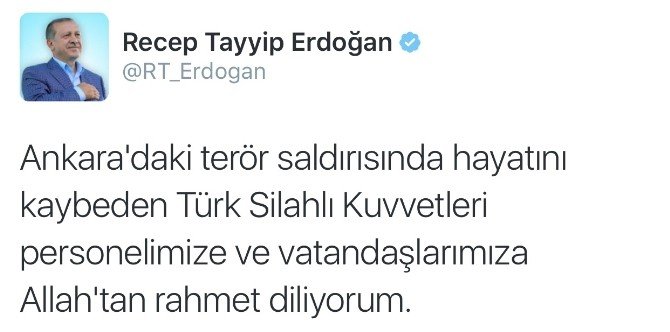 Cumhurbaşkanı Erdoğan’dan Taziye Mesajı