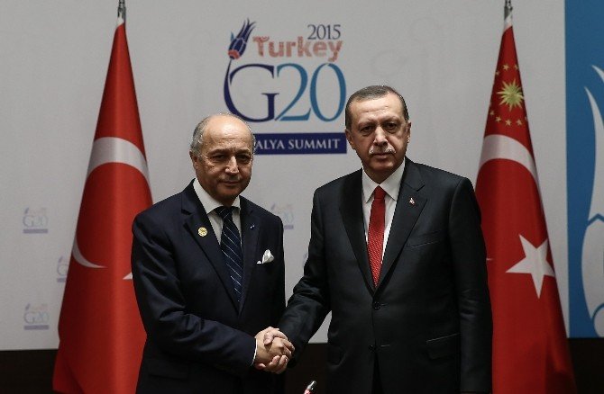 Cumhurbaşkanı Erdoğan Fransa Dışişleri Bakanı Fabius İle Görüştü