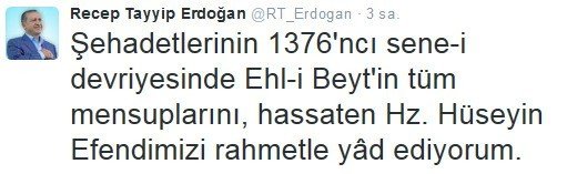 Cumhurbaşkanı Erdoğan’dan ’Kerbela’ Açıklaması