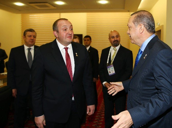 Cumhurbaşkanı Erdoğan, Gürcistan Cumhurbaşkanı Margvelaşvili İle Görüştü