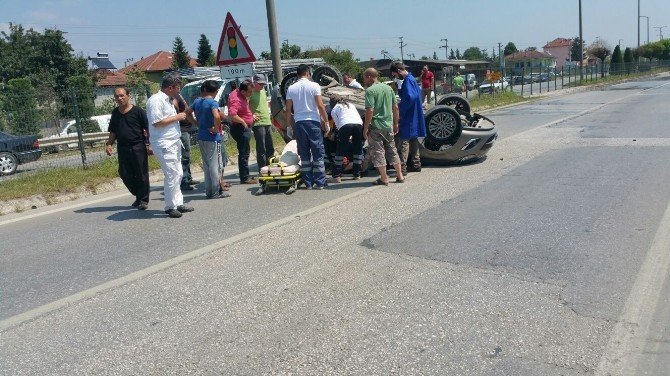 Düzce’de Otomobil Takla Attı: 1 Yaralı